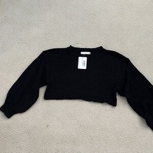 NWT- Black Cropped Sweater